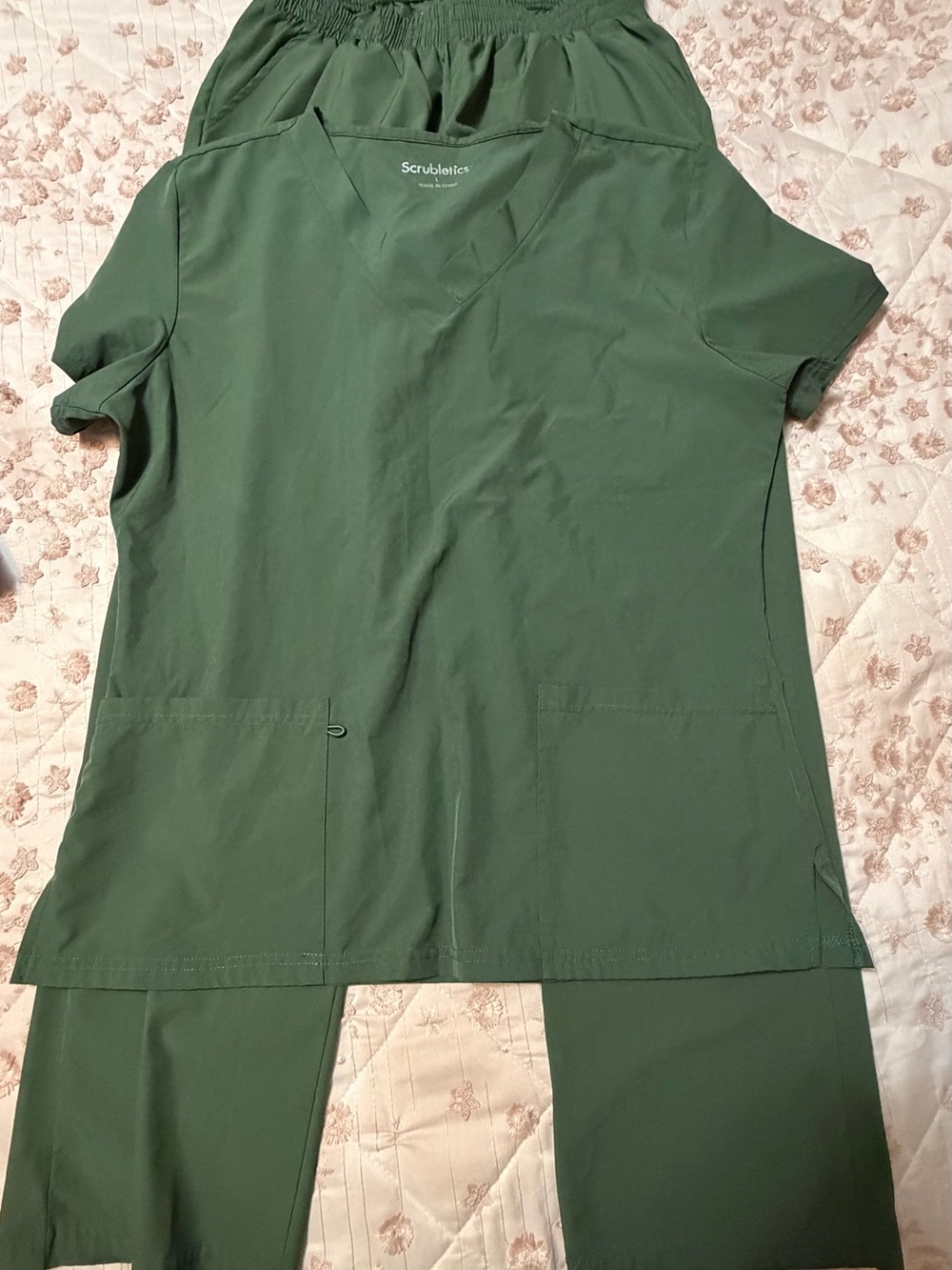 Scrubletics brand women’s Scrub Set in Olive green